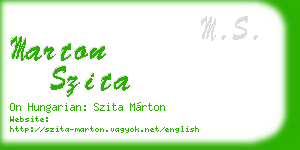 marton szita business card