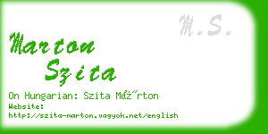 marton szita business card